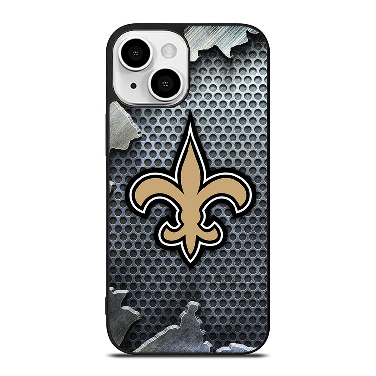 NEW ORLEANS SAINTS BROKEN METAL iPhone 13 Mini Case Cover