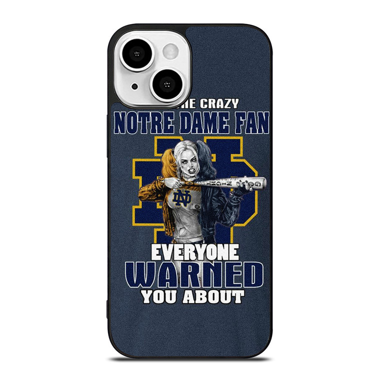 NOTRE DAME FIGHTING HARLEY QUINN iPhone 13 Mini Case Cover