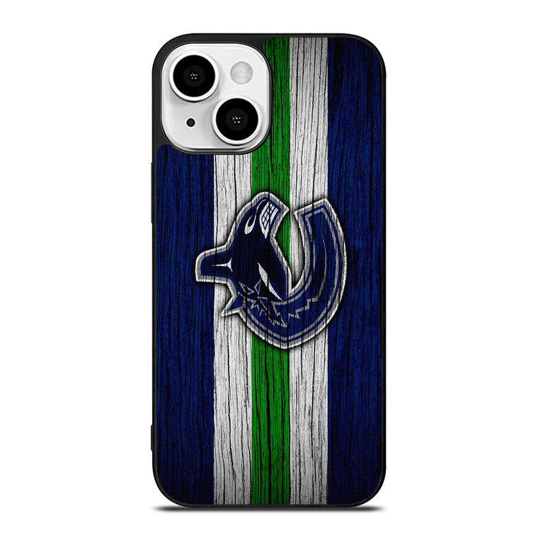VANCOUVER CANUCKS WOODEN LOGO iPhone 13 Mini Case Cover