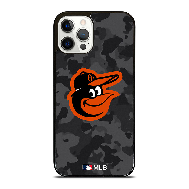 BALTIMORE ORIOLES BASEBALL BLACK CAMO iPhone 12 Pro Case Cover
