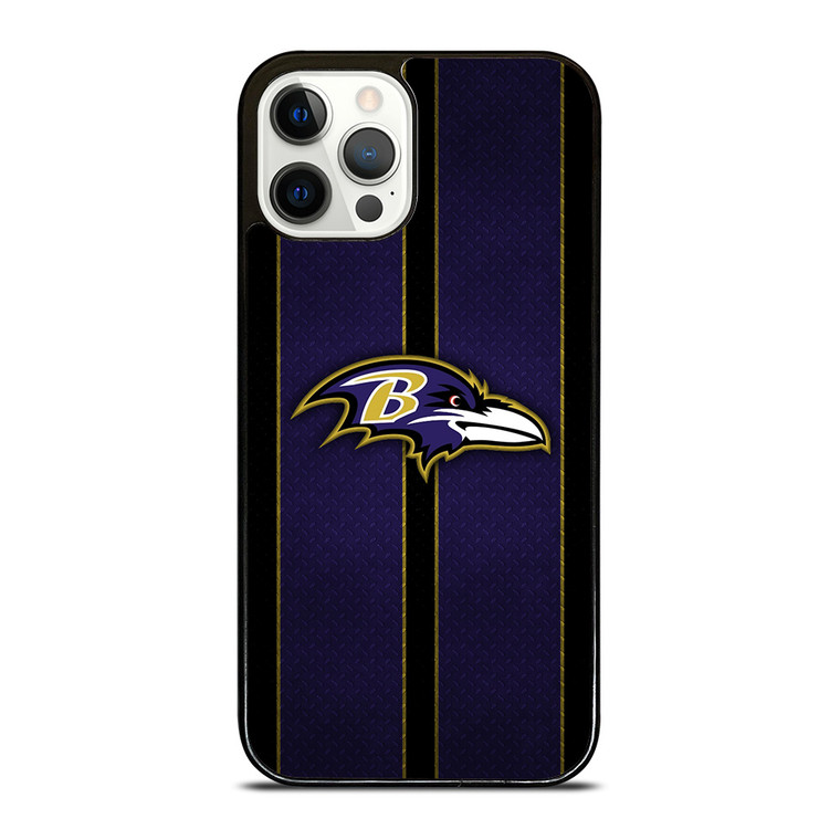 BALTIMORE RAVENS NFL METAL STRIPE iPhone 12 Pro Case Cover