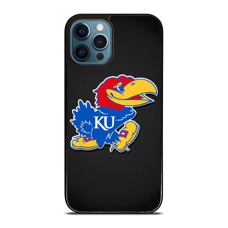 KANSAS JAYHAWKS LOGO CARBON iPhone 12 Pro Max Case Cover