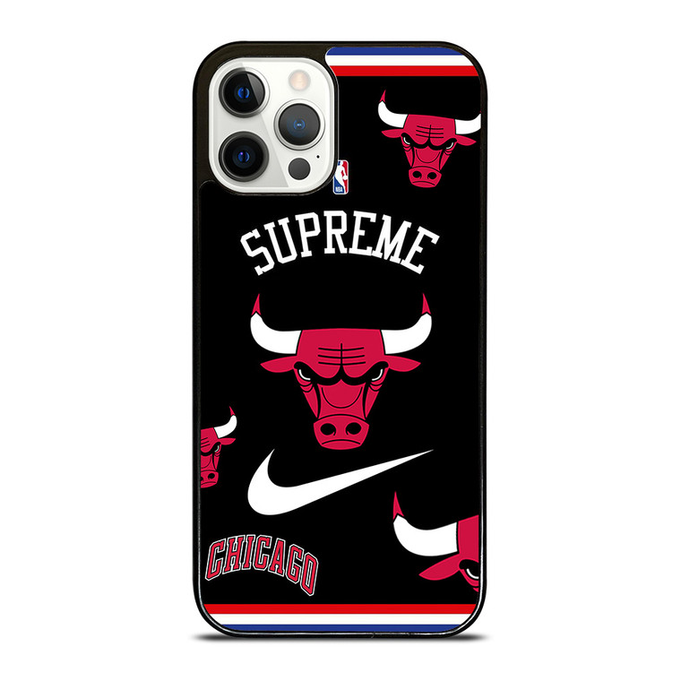 CHICAGO BULLS NBA X SUPREME NIKE iPhone 12 Pro Case Cover CHICAGO BULLS NBA X SUPREME NIKE iPhone 12 Pro Case Cover