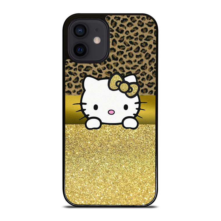 HELLO KITTY GOLD GLITTER LEOPARD iPhone 12 Mini Case Cover HELLO KITTY GOLD GLITTER LEOPARD iPhone 12 Mini Case Cover