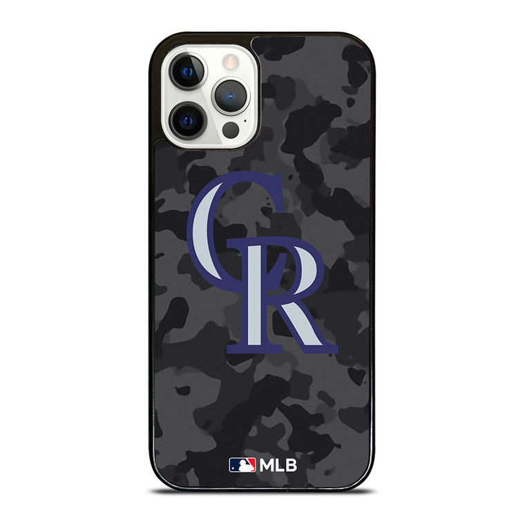COLORADO ROCKIES BASEBALL BLACK CAMO iPhone 12 Pro Case Cover