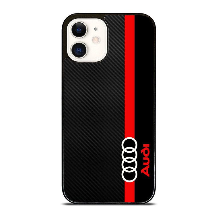 AUDI RED STRIPE LOGO iPhone 12 Case Cover