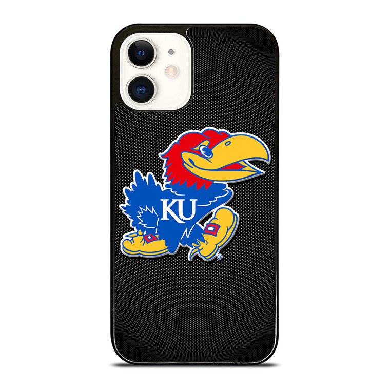 KANSAS JAYHAWKS LOGO CARBON iPhone 12 Case Cover