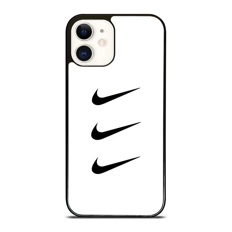 NIKE TRIPPLE SWOOSH WHITE iPhone 12 Case Cover
