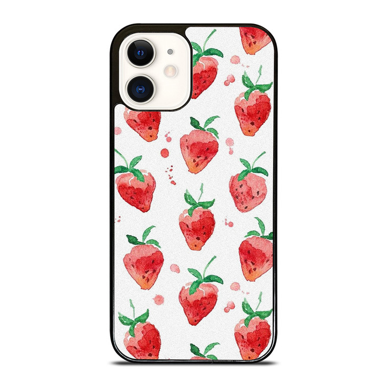 STRAWBERRY BRUSHED PATTERN iPhone 12 Case Cover