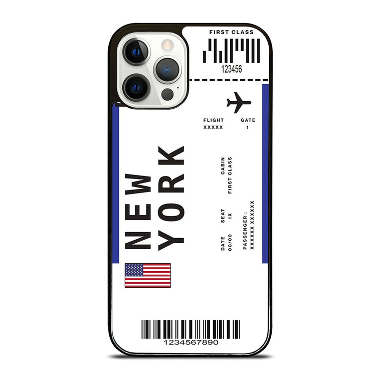 FLIGHT TICKETS USA NEW YORK iPhone 12 Pro Case Cover