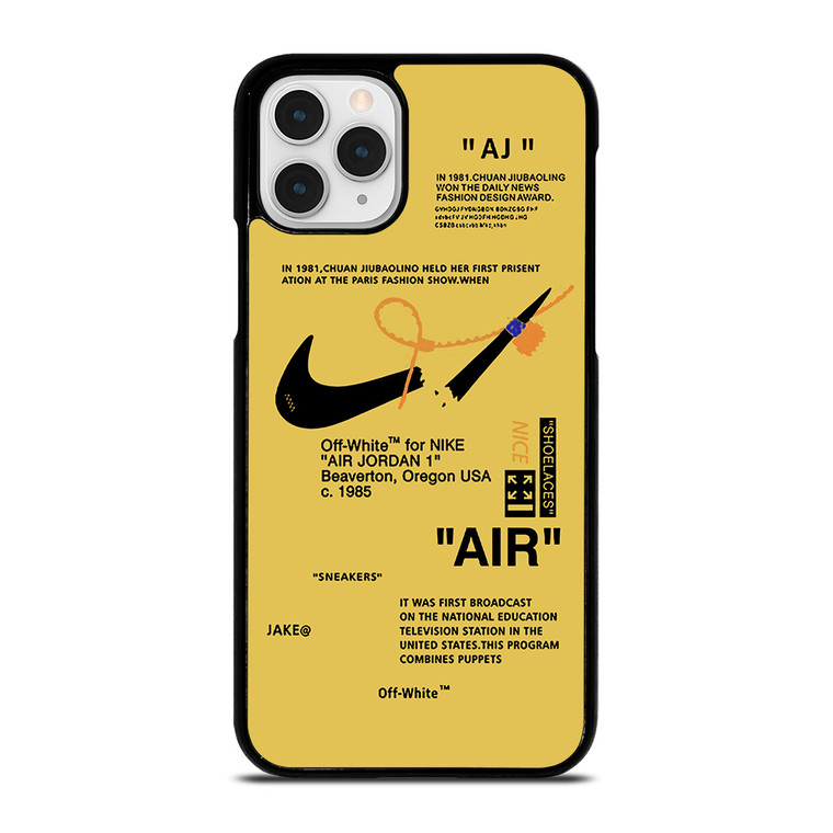 NIKE AIR OFF WHITE YELLOW iPhone 11 Pro Case Cover