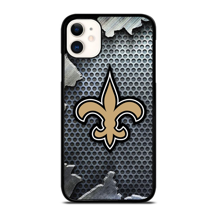 NEW ORLEANS SAINTS BROKEN METAL iPhone 11 Case Cover