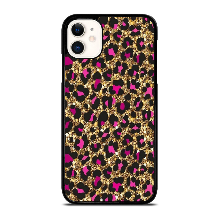 PINK LEOPARD GLITTER SKIN iPhone 11 Case Cover
