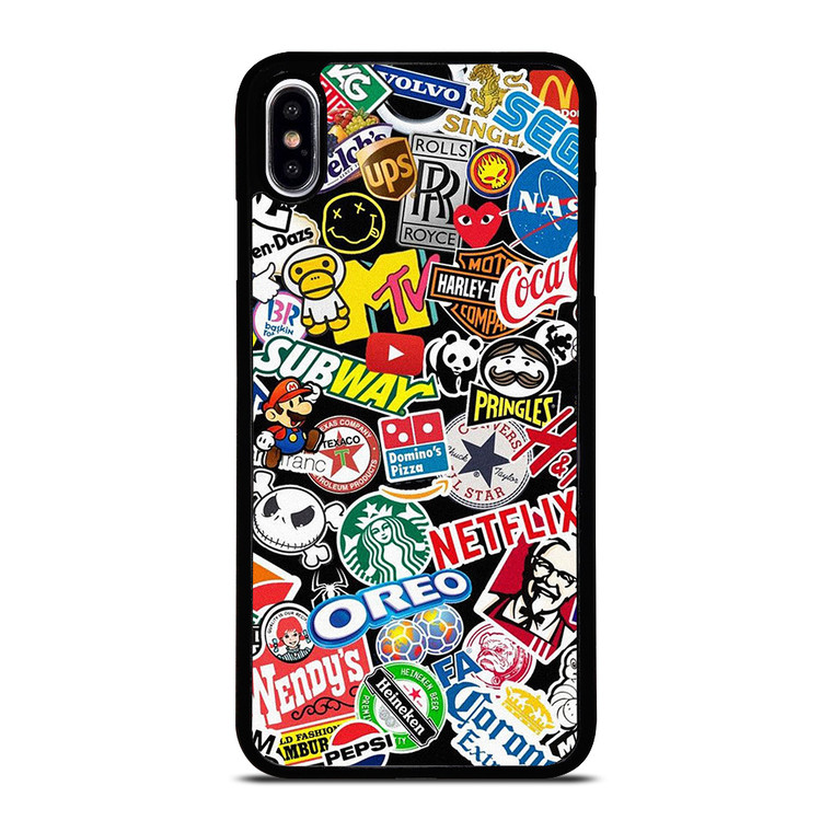 FAMOUS BRAND LOGO MIX iPhone XS Max Case Cover