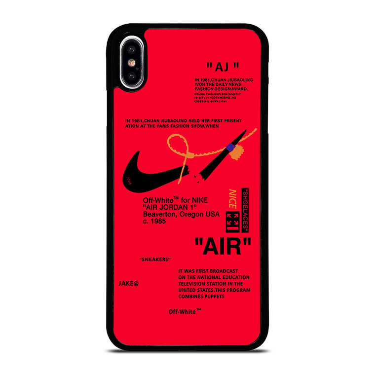 NIKE AIR OFF WHITE RED iPhone XS Max Case Cover