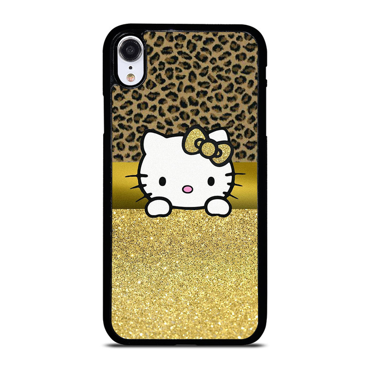 HELLO KITTY GOLD GLITTER LEOPARD iPhone XR Case Cover HELLO KITTY GOLD GLITTER LEOPARD iPhone XR Case Cover