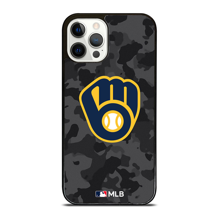 MILWAUKEE BREWERS BASEBALL BLACK CAMO iPhone 12 Pro Case Cover
