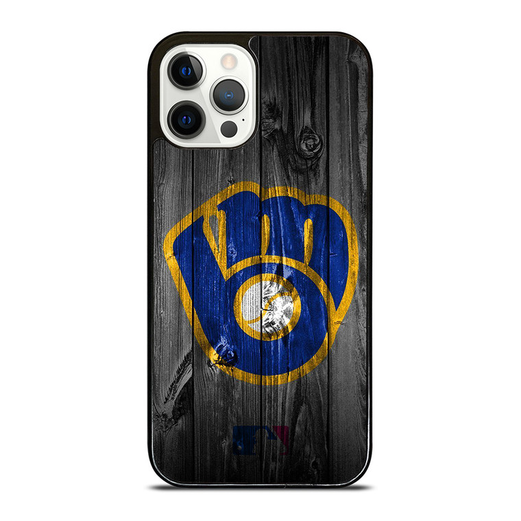 MILWAUKEE BREWERS MLB BASEBALL WOODEN LOGO iPhone 12 Pro Case Cover