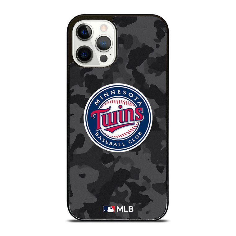 MINNESOTA TWINS BASEBALL BLACK CAMO iPhone 12 Pro Case Cover MINNESOTA TWINS BASEBALL BLACK CAMO iPhone 12 Pro Case Cover