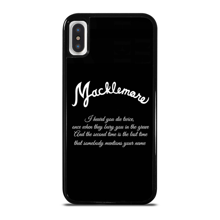 MACKLEMORE RAPPER QUOTES iPhone X / XS Case Cover