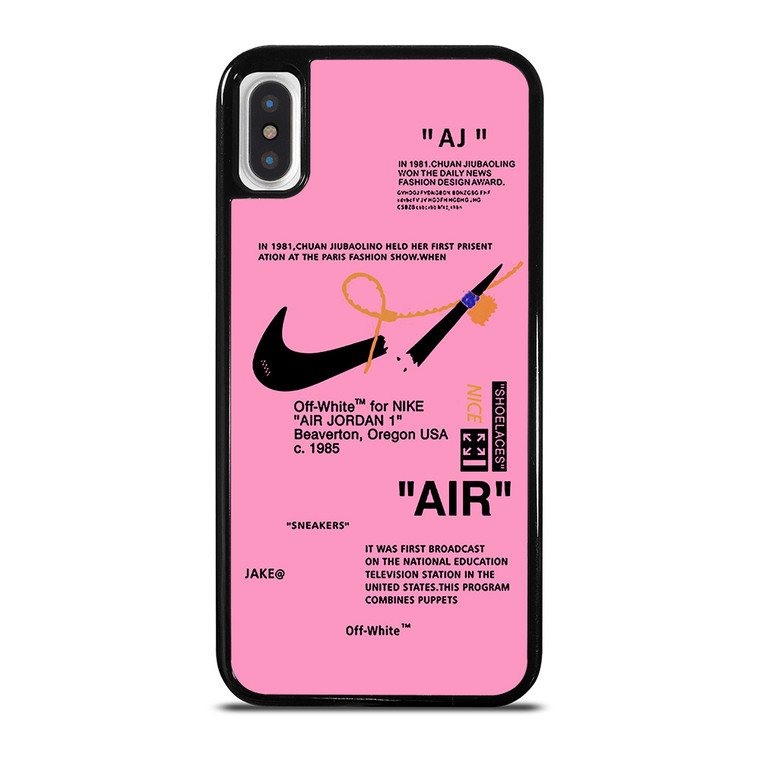 NIKE AIR OFF WHITE PINK iPhone X / XS Case Cover