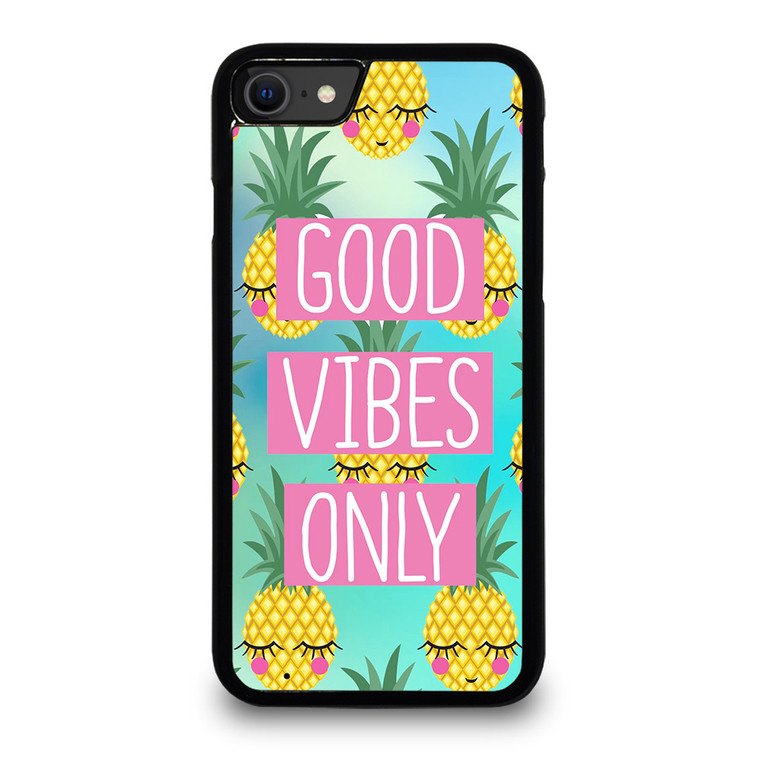 CUTE PINAPPLE GOOD VIBES ONLY iPhone SE 2020 Case Cover