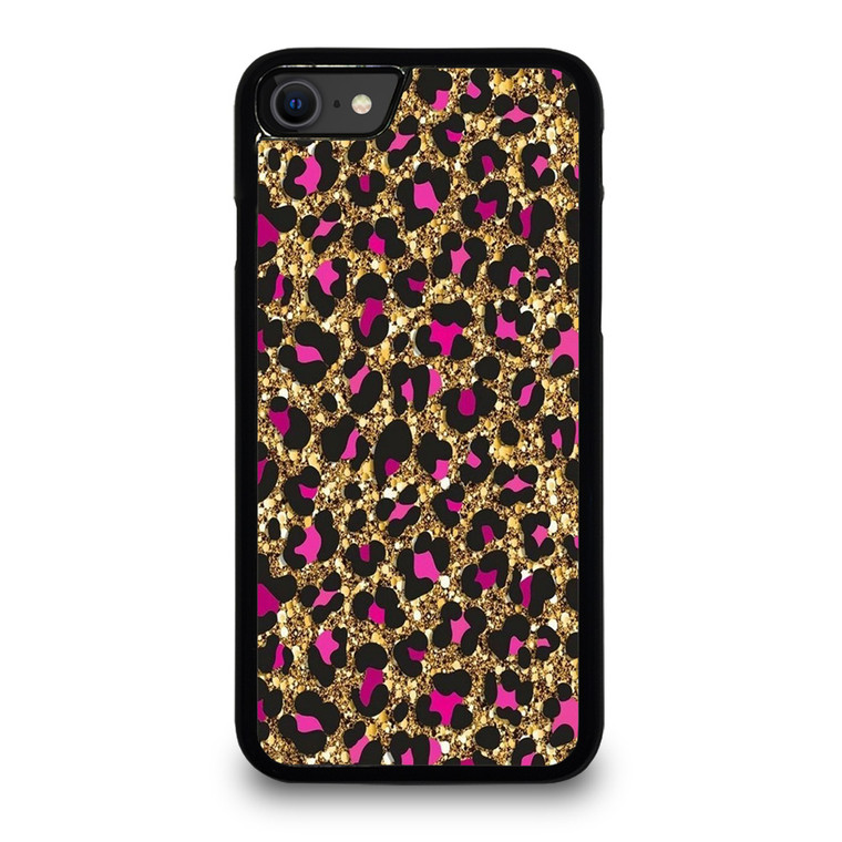 PINK LEOPARD GLITTER SKIN iPhone SE 2020 Case Cover