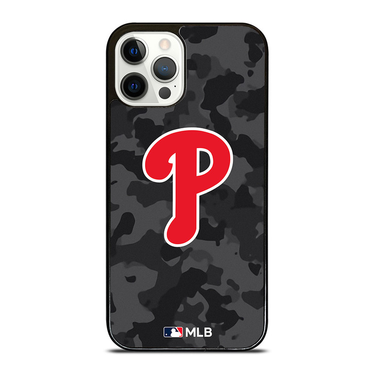 PHILADELPHIA PHILLIES BASEBALL BLACK CAMO iPhone 12 Pro Case Cover