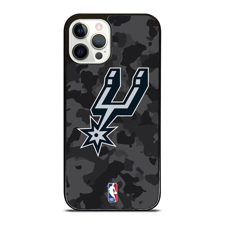 SAN ANTONIO SPURS BLACK CAMO iPhone 12 Pro Case Cover