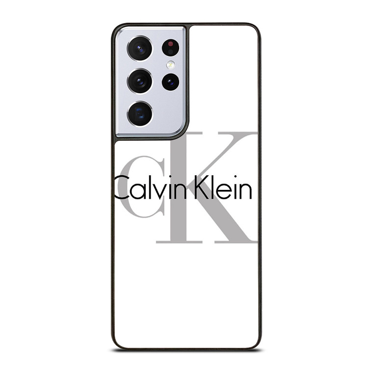 CALVIN KLEIN WHITE LOGO Samsung Galaxy S21 Ultra Case Cover