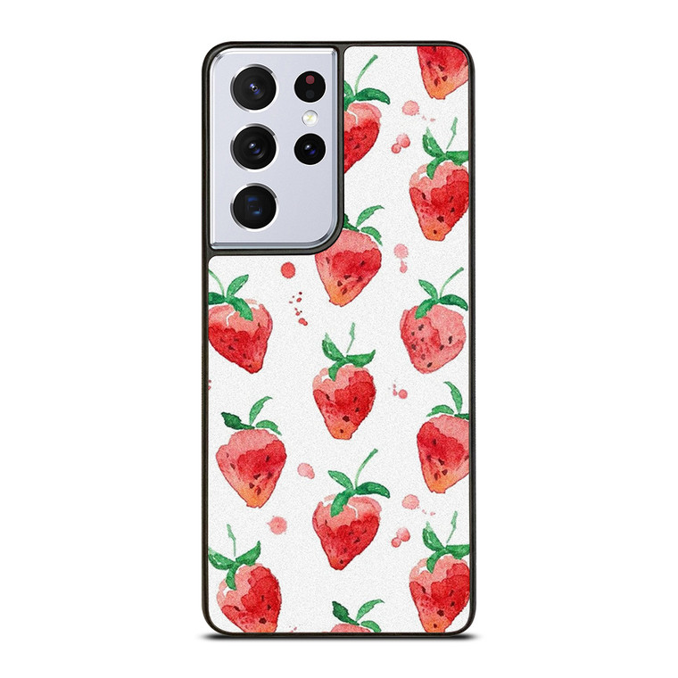 STRAWBERRY BRUSHED PATTERN Samsung Galaxy S21 Ultra Case Cover STRAWBERRY BRUSHED PATTERN Samsung Galaxy S21 Ultra Case Cover