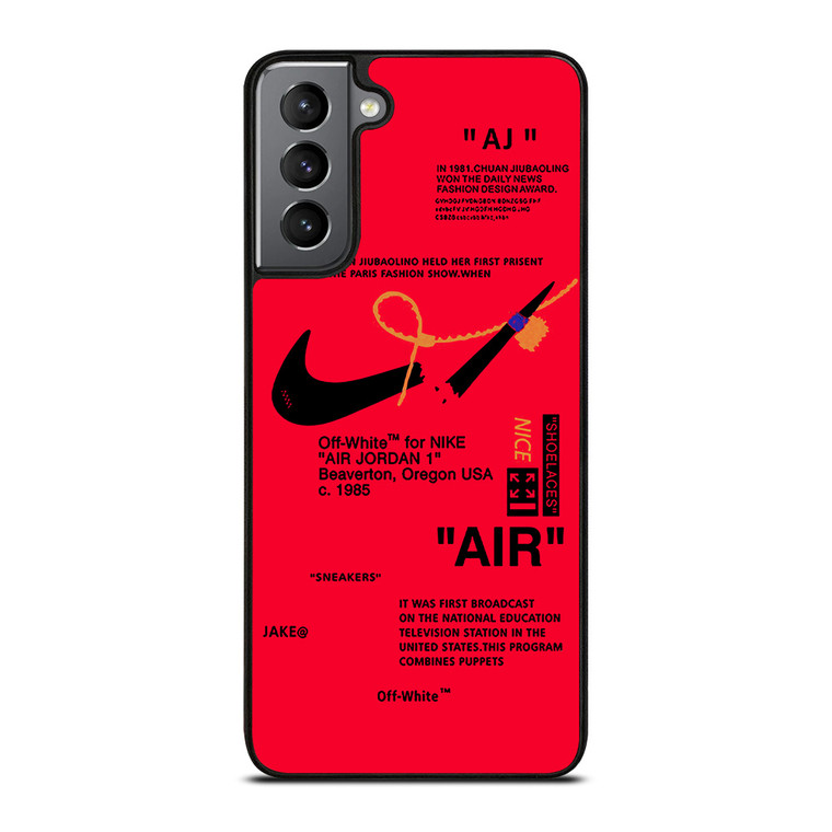 NIKE AIR OFF WHITE RED Samsung Galaxy S21 Plus Case Cover