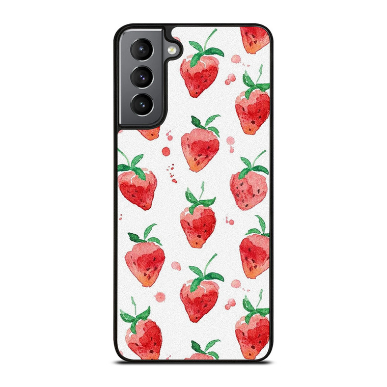 STRAWBERRY BRUSHED PATTERN Samsung Galaxy S21 Plus Case Cover