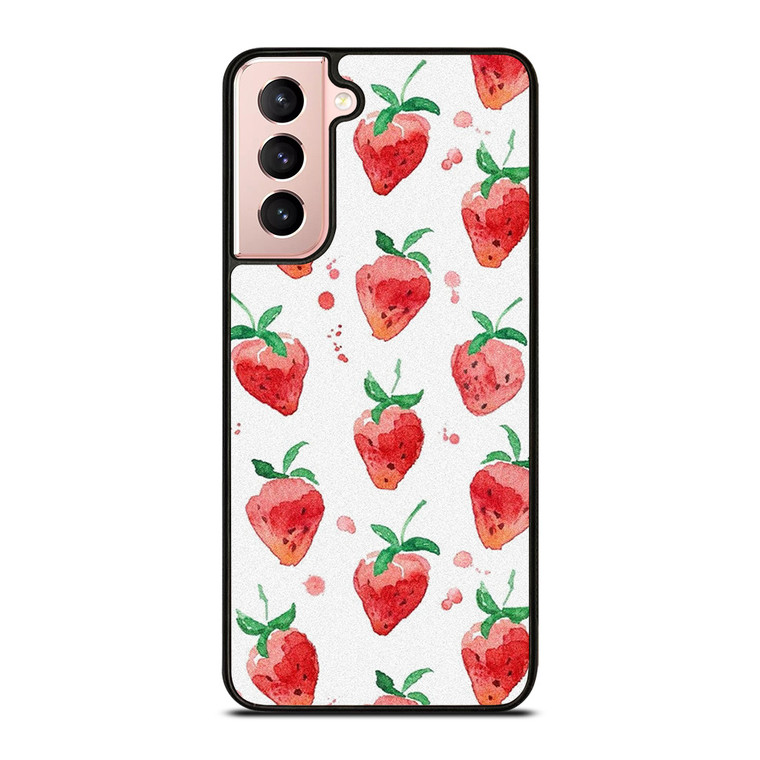 STRAWBERRY BRUSHED PATTERN Samsung Galaxy S21 Case Cover