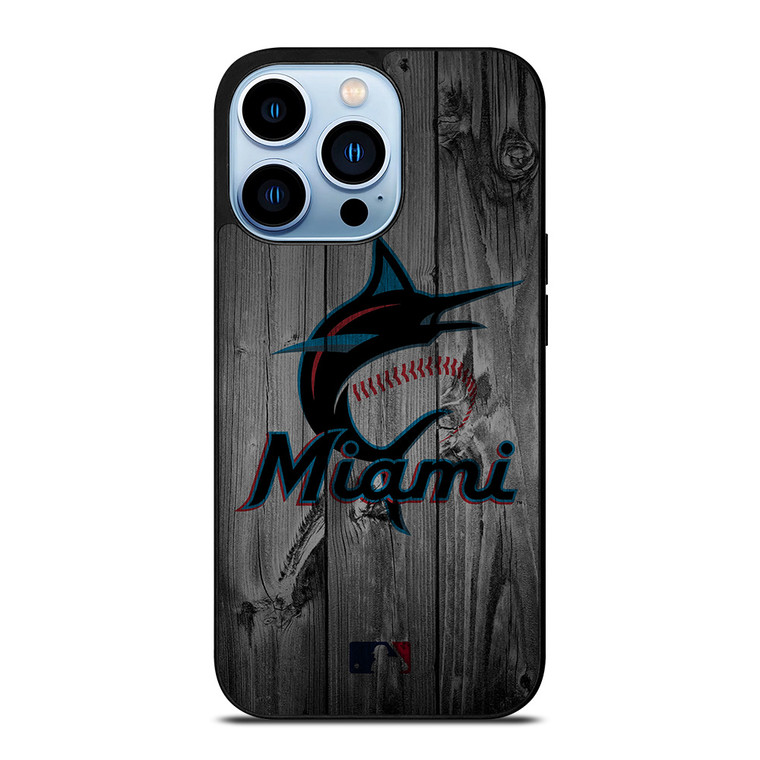 MIAMI MARLINS BASEBALL MLB WOOD LOGO iPhone 13 Pro Max Case Cover