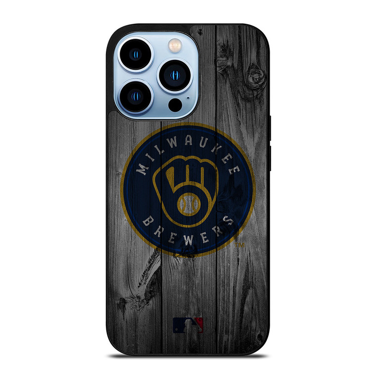 MILWAUKEE BREWERS BASEBALL MLB WOOD LOGO iPhone 13 Pro Max Case Cover