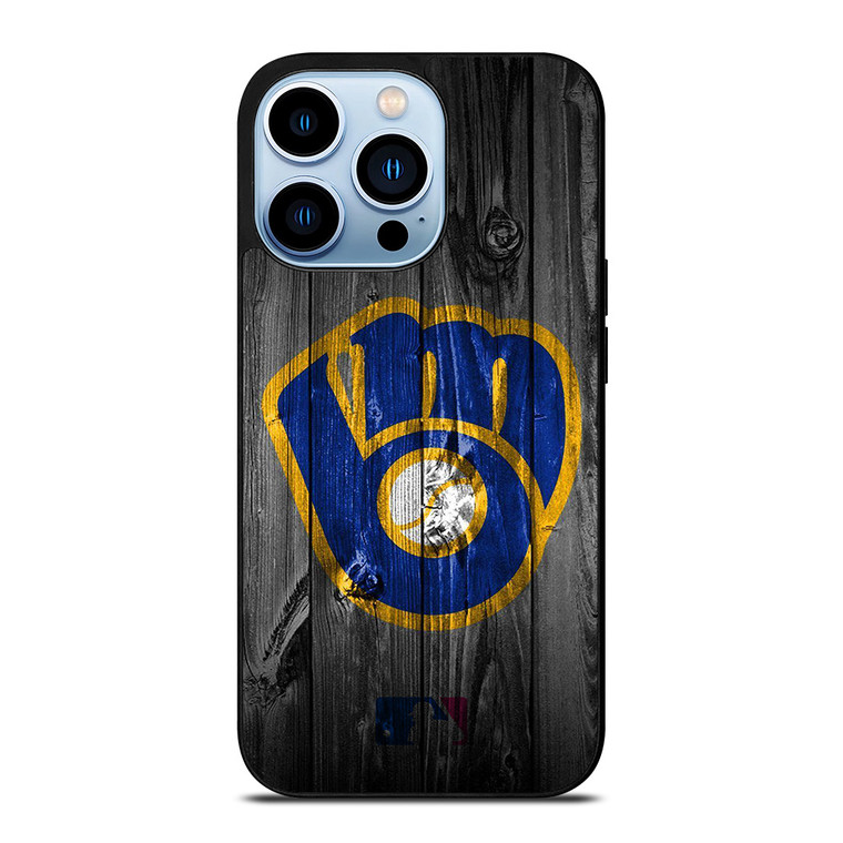 MILWAUKEE BREWERS MLB BASEBALL WOODEN LOGO iPhone 13 Pro Max Case Cover