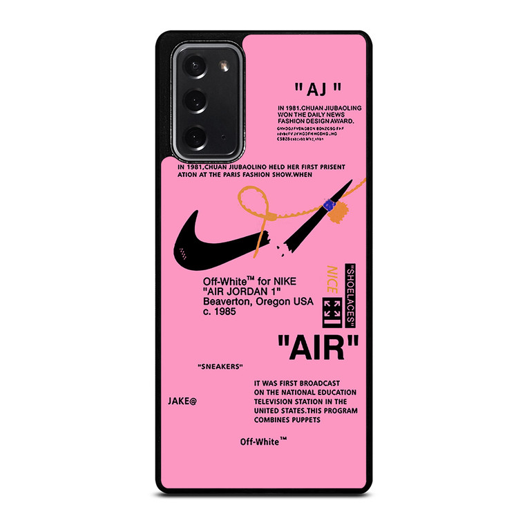 NIKE AIR OFF WHITE PINK Samsung Galaxy Note 20 Case Cover NIKE AIR OFF WHITE PINK Samsung Galaxy Note 20 Case Cover
