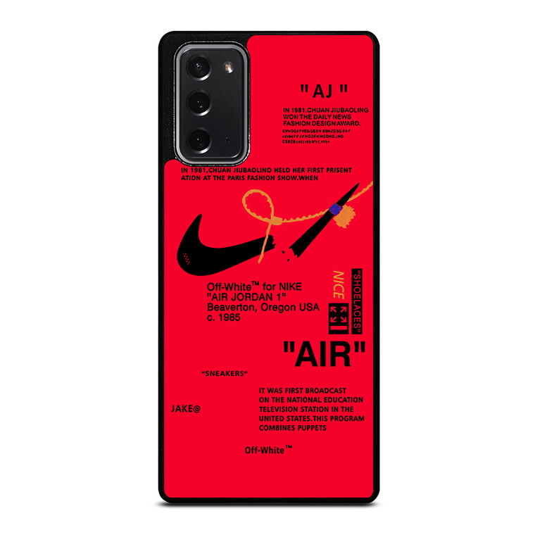 NIKE AIR OFF WHITE RED Samsung Galaxy Note 20 Case Cover