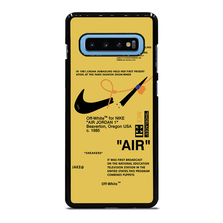NIKE AIR OFF WHITE YELLOW Samsung Galaxy S10 Plus Case Cover