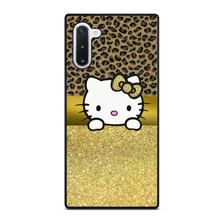 HELLO KITTY GOLD GLITTER LEOPARD Samsung Galaxy Note 10 Case Cover