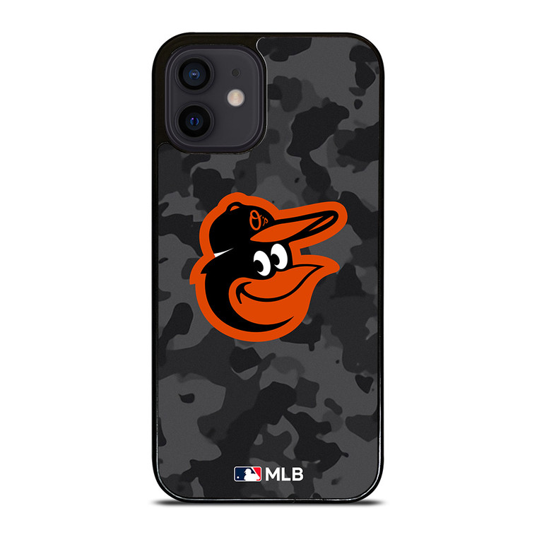 BALTIMORE ORIOLES BASEBALL BLACK CAMO iPhone 12 Mini Case Cover