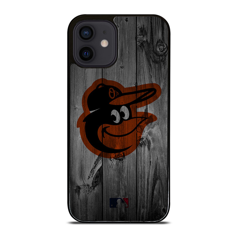 BALTIMORE ORIOLES BASEBALL MLB WOOD LOGO iPhone 12 Mini Case Cover