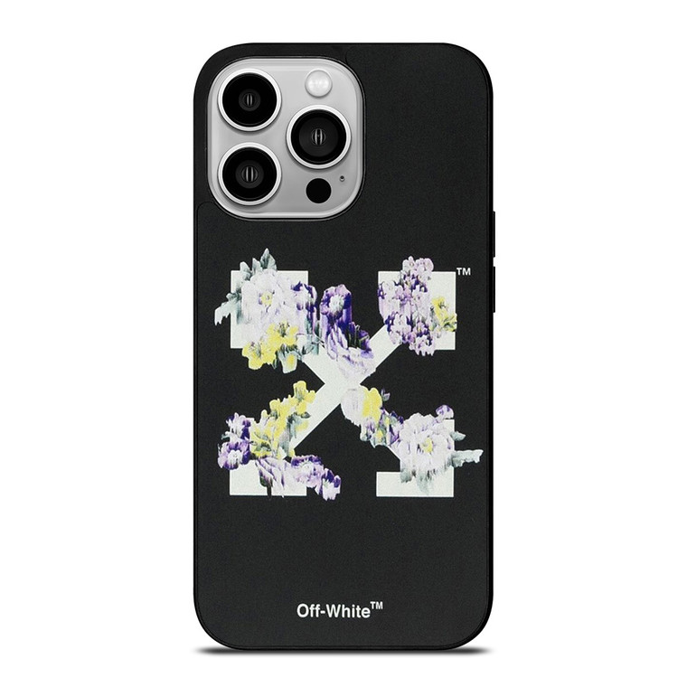 OFF WHITE FLORAL LOGO iPhone 14 Pro Case Cover