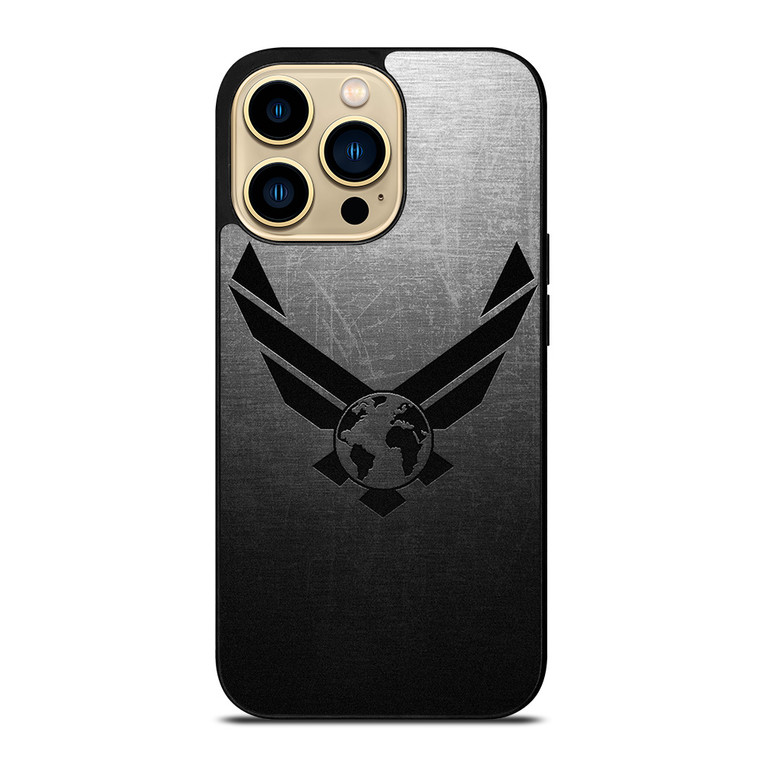 USAF UNITED STATES AIR FORCES LOGO METAL iPhone 14 Pro Max Case Cover
