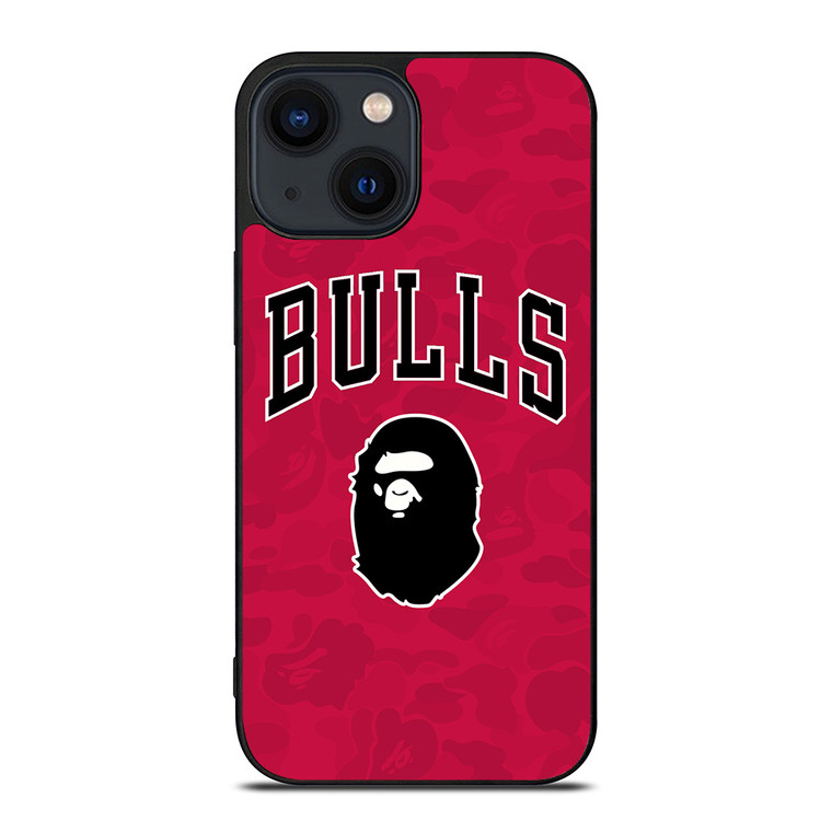 CHICAGO BULLS X BAPE CAMO iPhone 14 Plus Case Cover