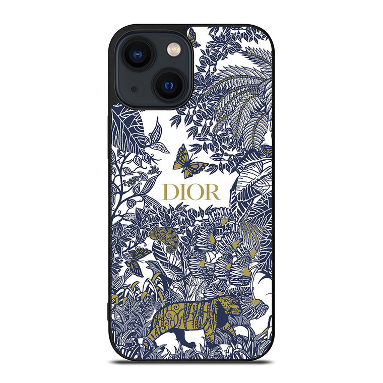 DIOR FLORAL BLUE iPhone 14 Plus Case Cover