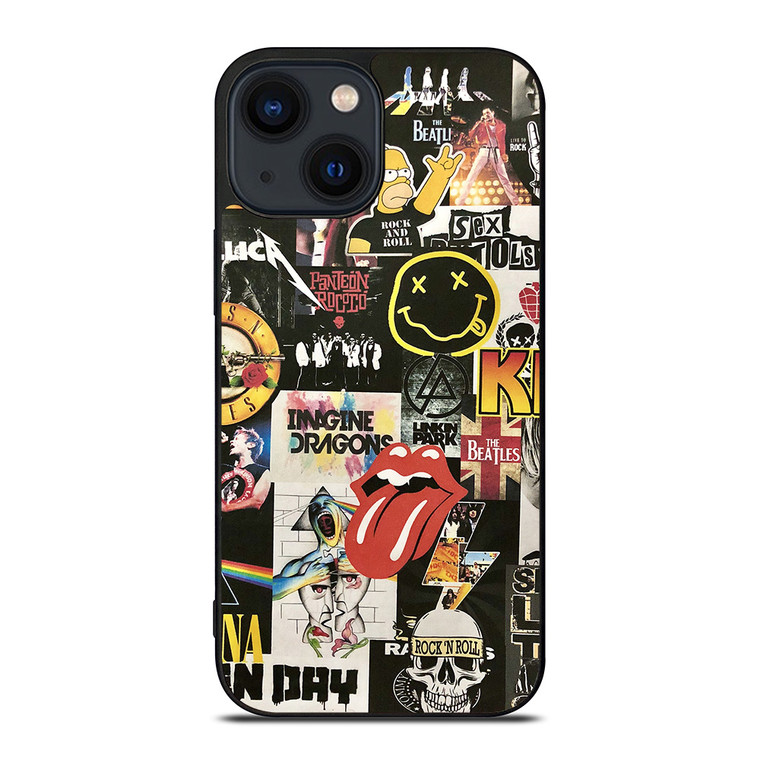 ROCK AND ROLL BAND COLLAGE iPhone 14 Plus Case Cover