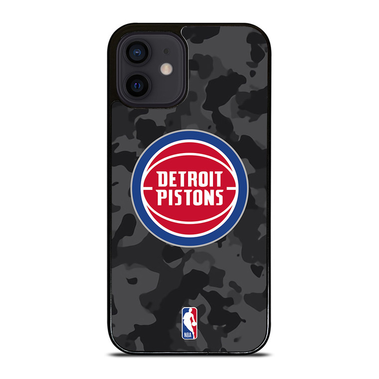 DETROIT PISTONS BLACK CAMO iPhone 12 Mini Case Cover