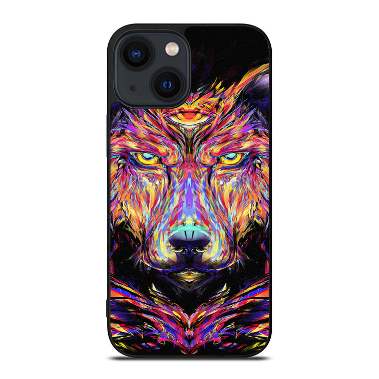 WOLF TRIPPY ART iPhone 14 Plus Case Cover